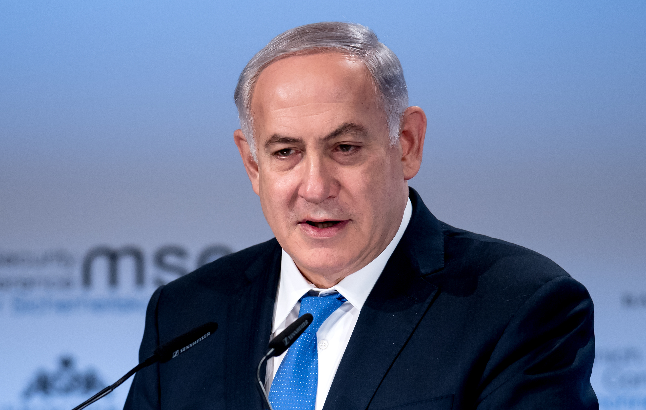 18.02.2018, Bayern, München: Benjamin Netanjahu, Ministerpräsident von Israel