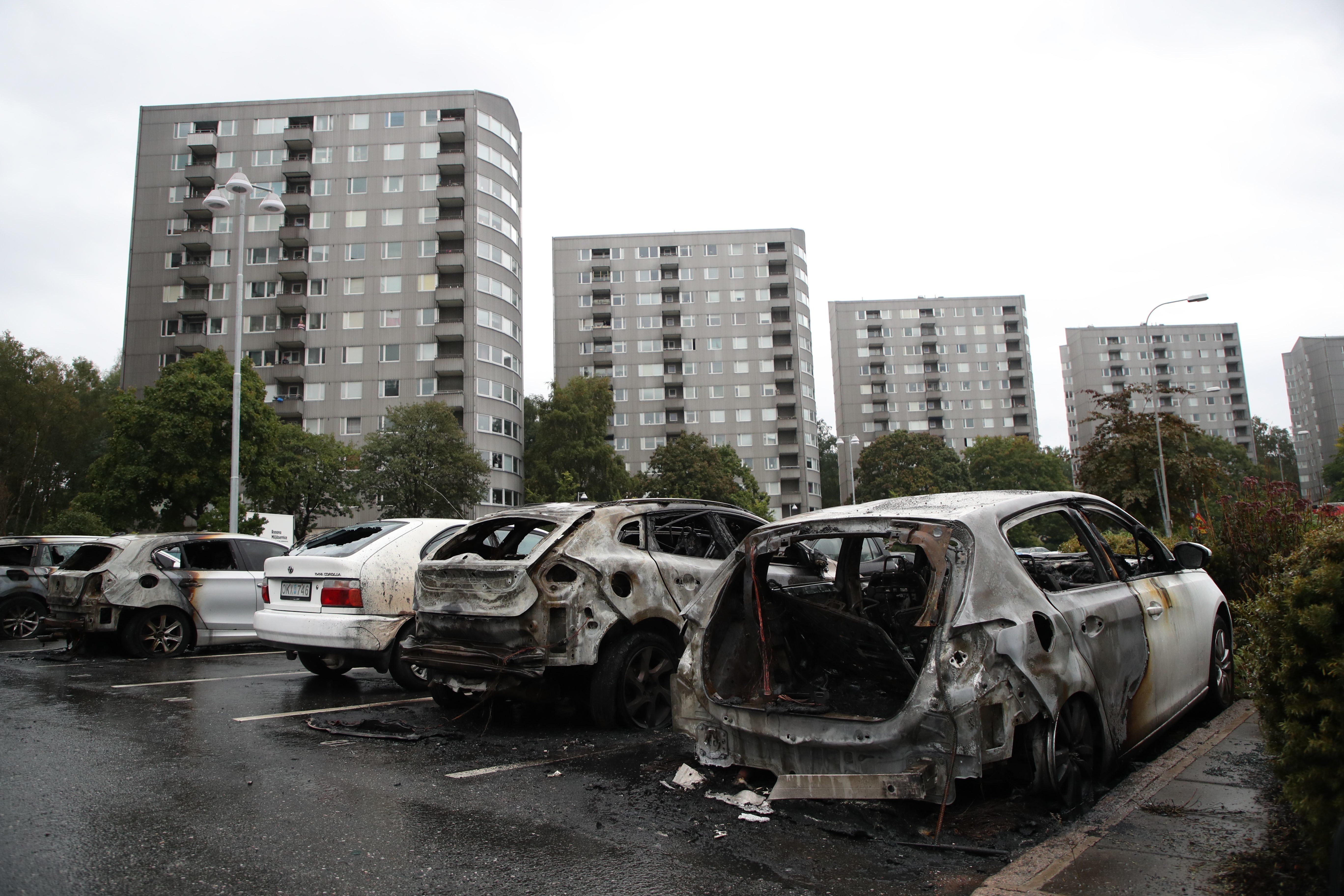 Gothenburg: Ausgebrannte Autos nach Feuer