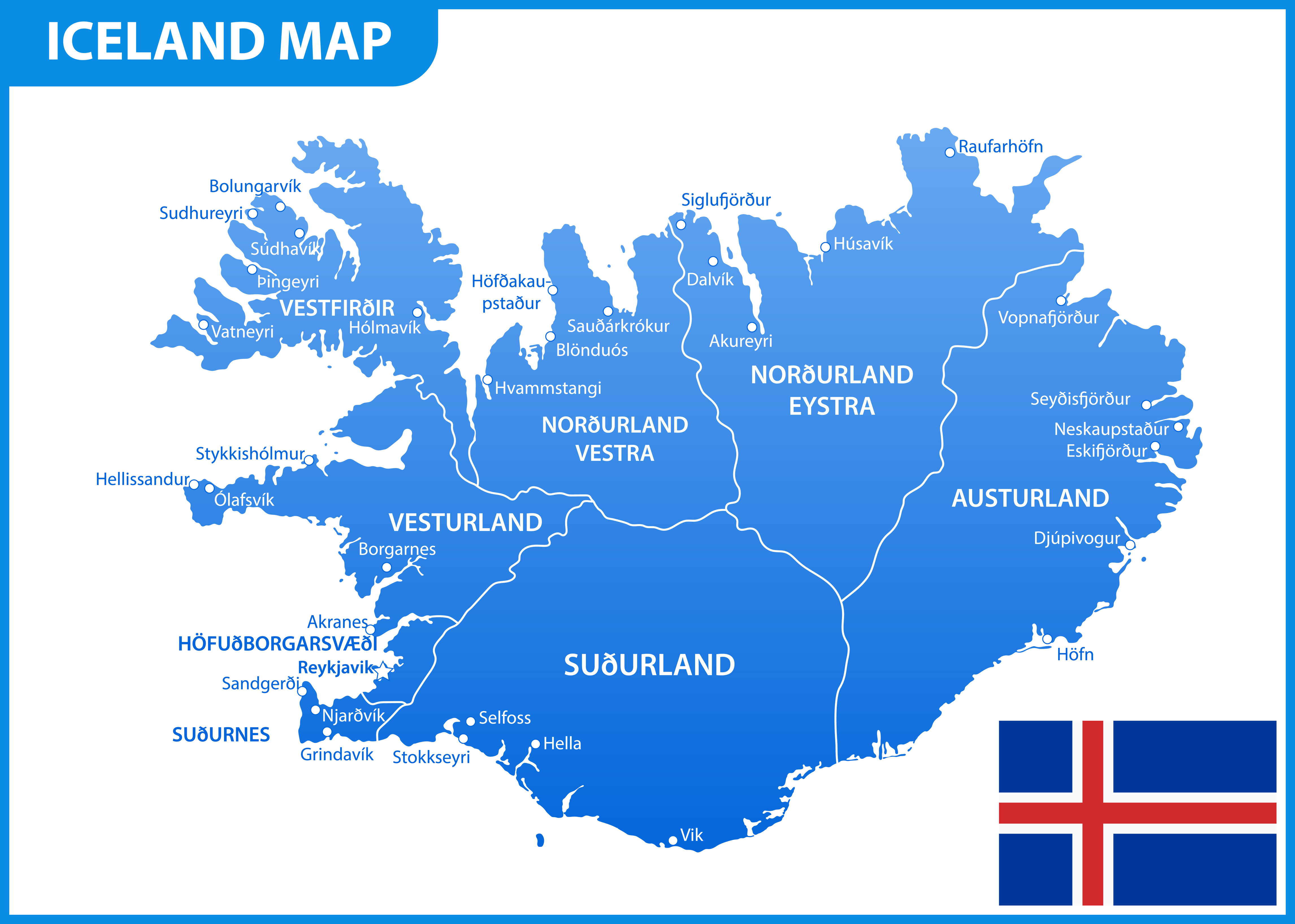 Исландия на карте