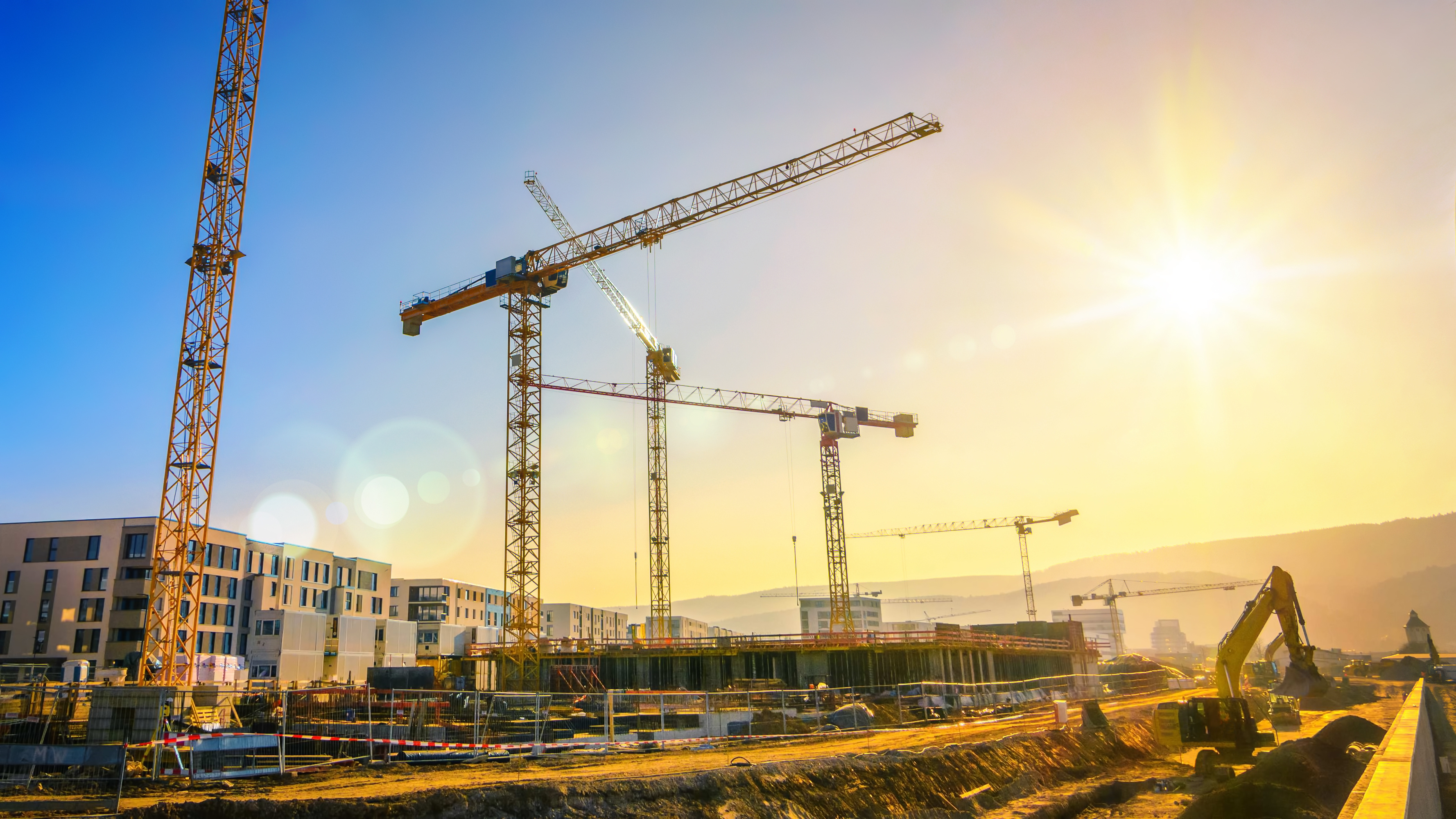 Baustelle von Neubauhäusern