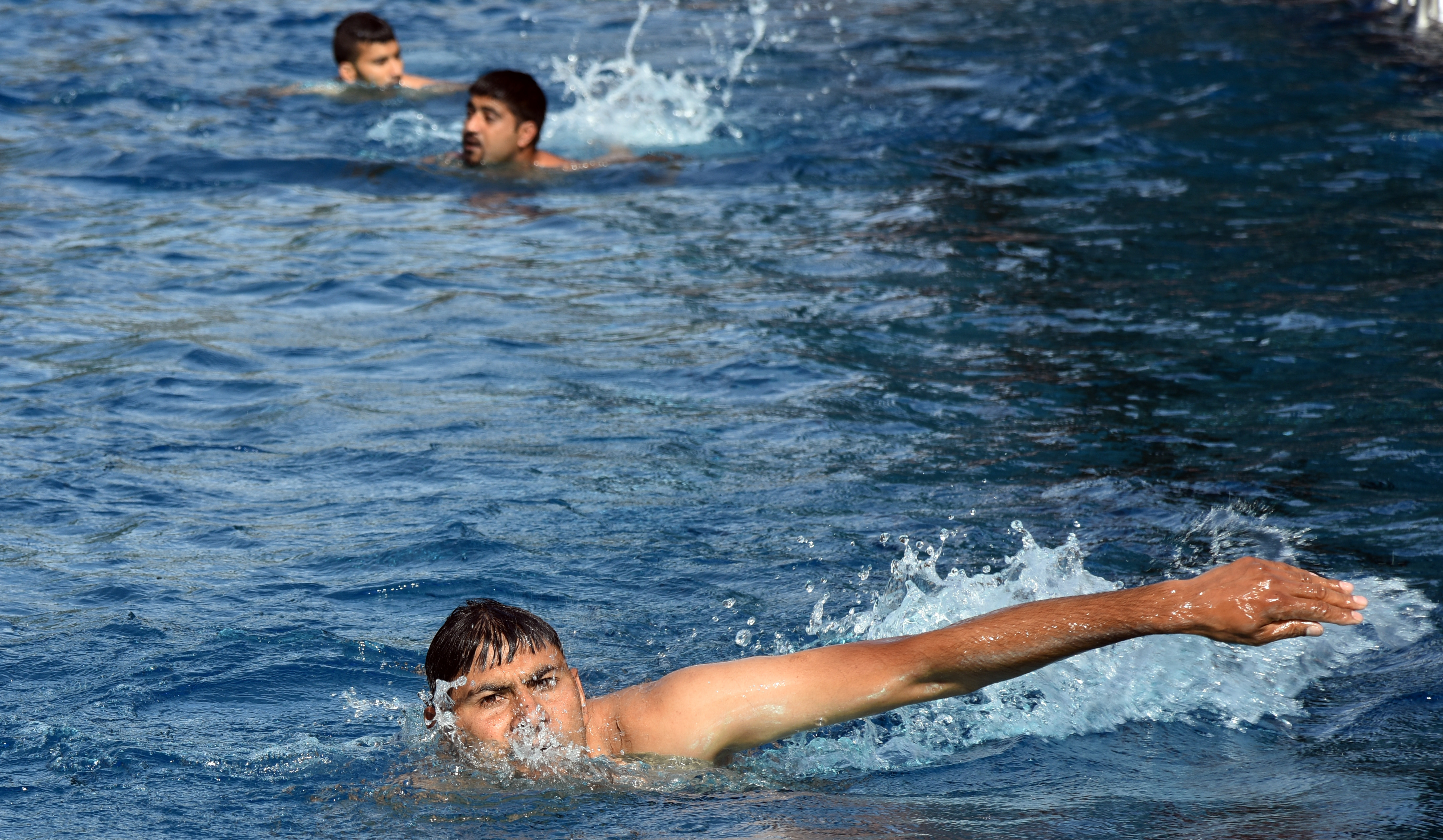 Flüchtlinge im Freibad
