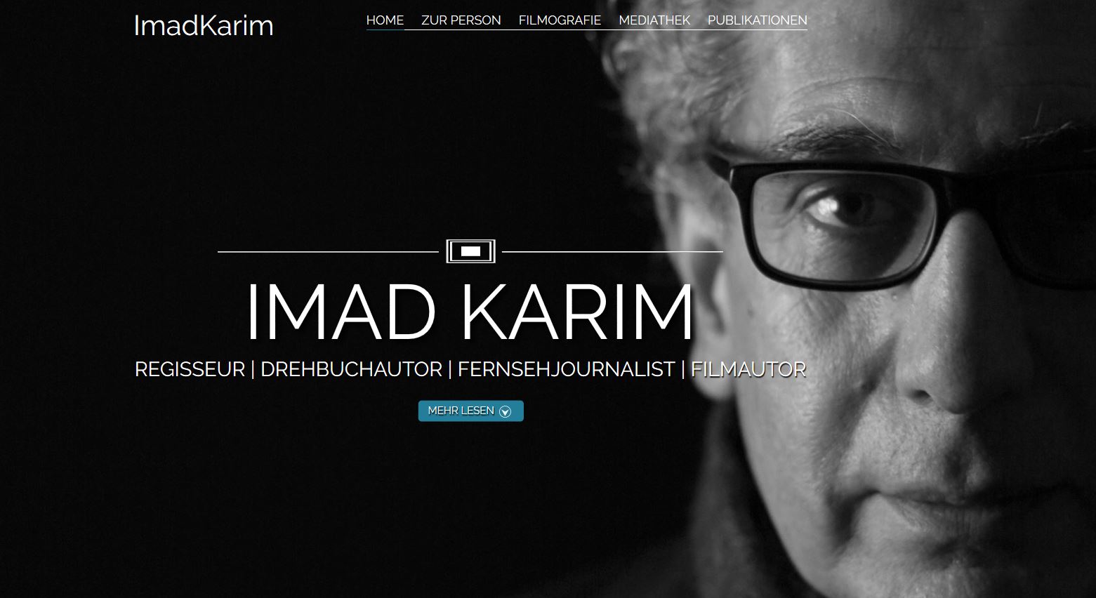 Screenshot persönliche Website von Imad Karim
